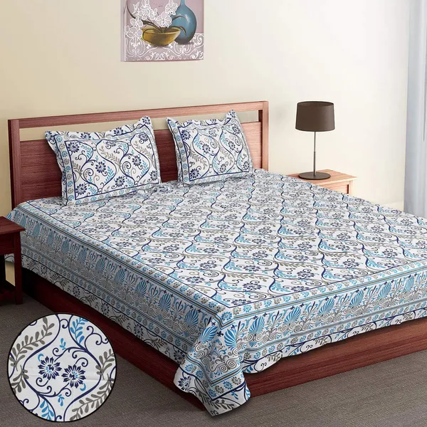 Blue_Cotton_Rajwada_Latika_Double_Bedsheet_With_Pillow_Cover_120X120_Cm
